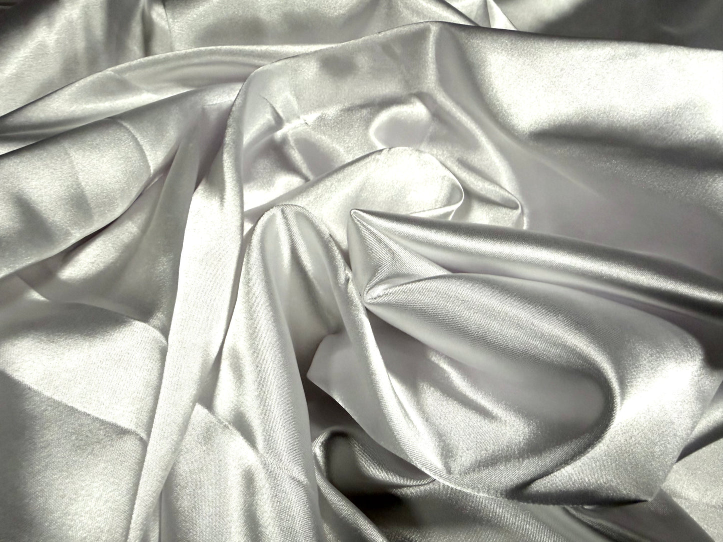 Silky Stretch charmeuse satin dress fabric, per metre - plain - white