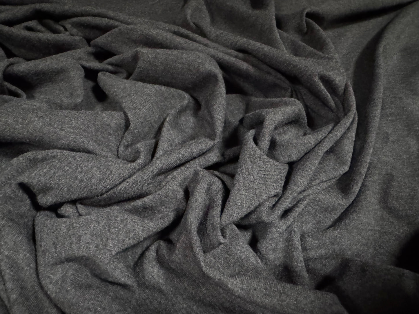 Super stretch spandex single jersey fabric, per metre - plain - charcoal grey