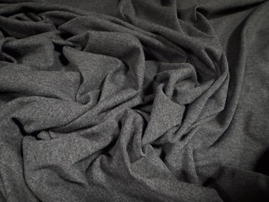 Super stretch spandex single jersey fabric, per metre - plain - charcoal grey