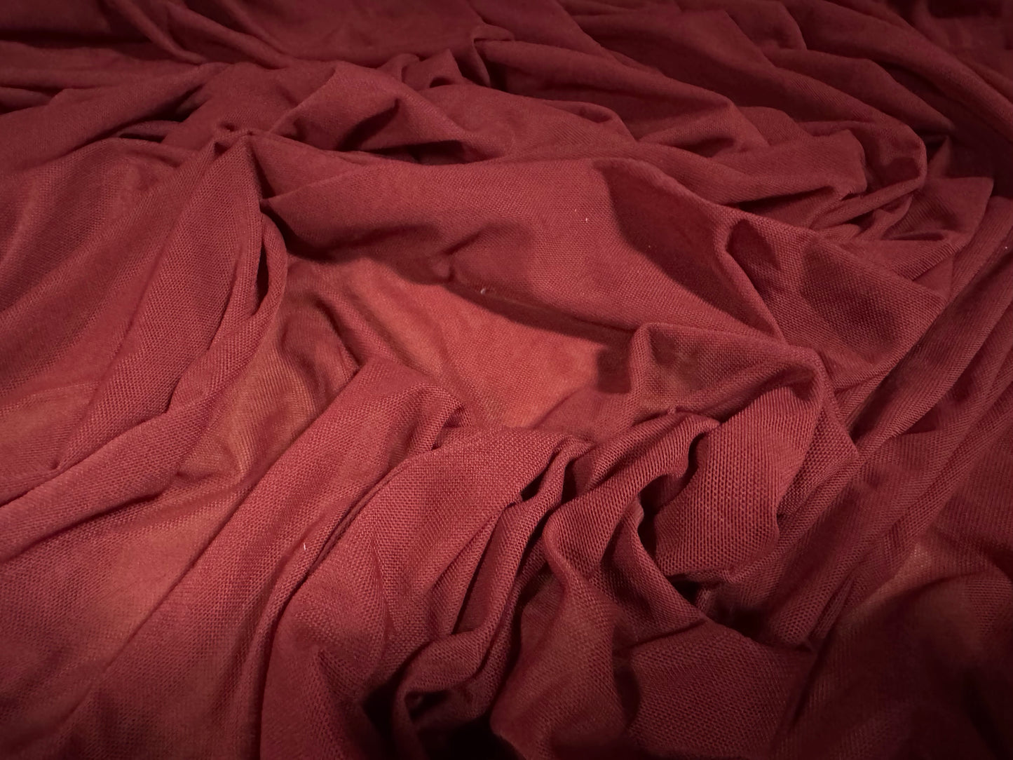 Power mesh net stretch spandex fabric, per metre - plain - loganberry