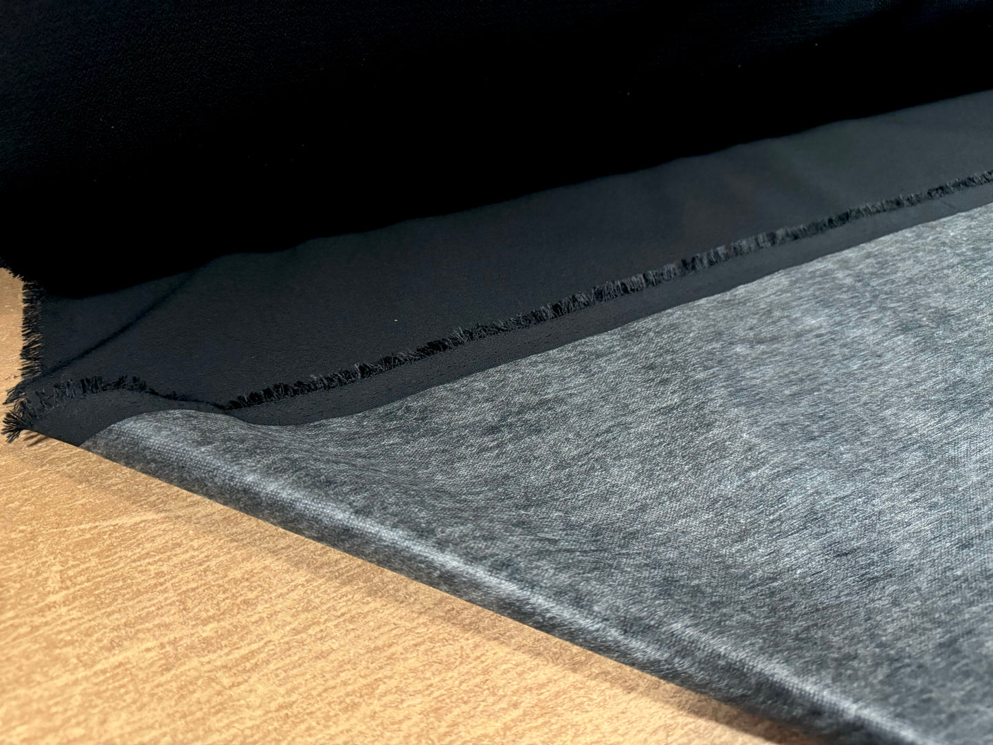 Bonded woven crepe fabric, per metre - plain - black