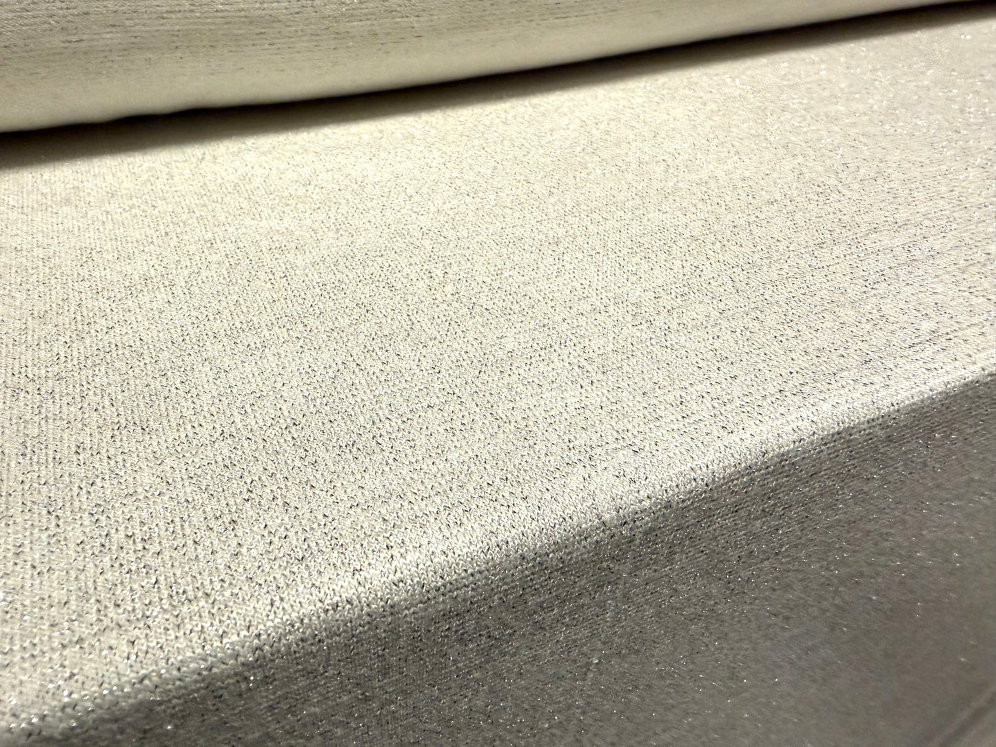 Metallic stretch crepe jersey fabric, per metre - lurex sparkle - ecru & silver