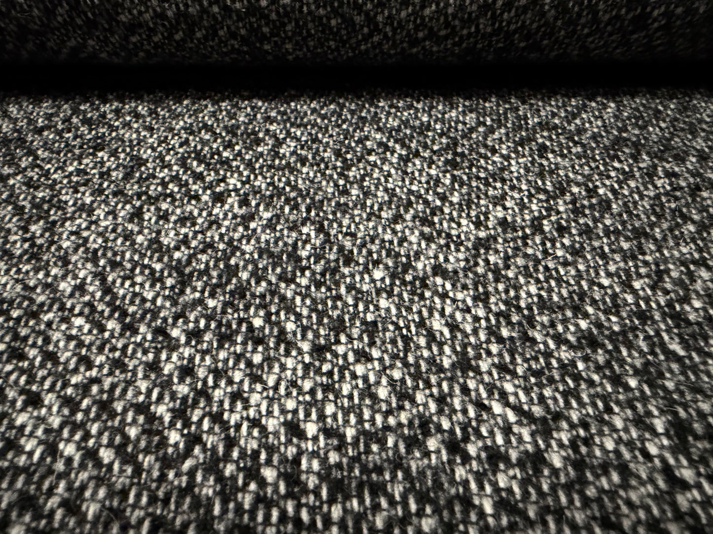 Wool bouclé fabric, per metre - salt and pepper - black & white