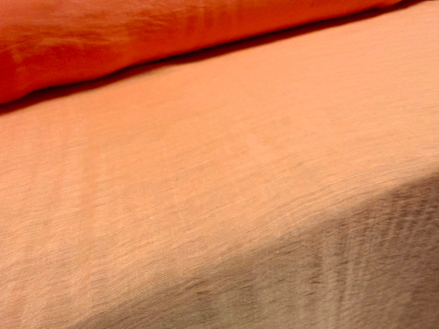 Lightweight crinkle voile fabric, per metre - plain - orange peach