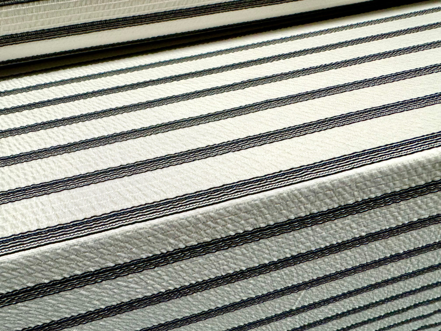 Textured stretch single jersey fashion fabric, per metre - stripes - white & black