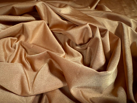 Swimwear stretch spandex jersey fabric, per metre - plain - siena brown