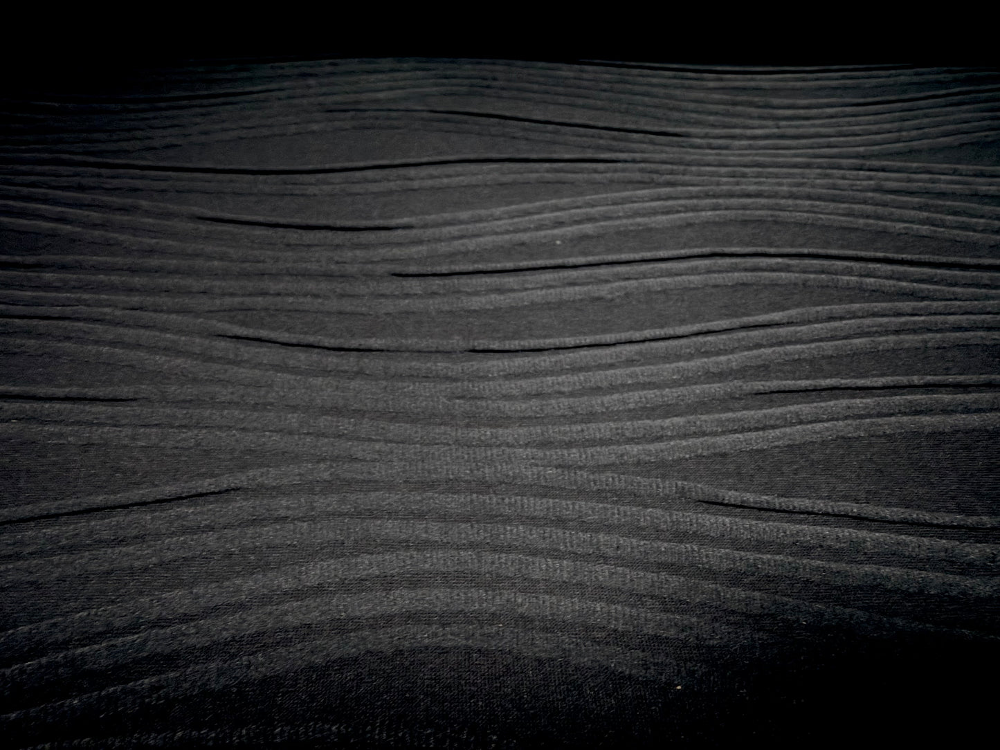 Wave jacquard stretch spandex double jersey fabric, per metre - black