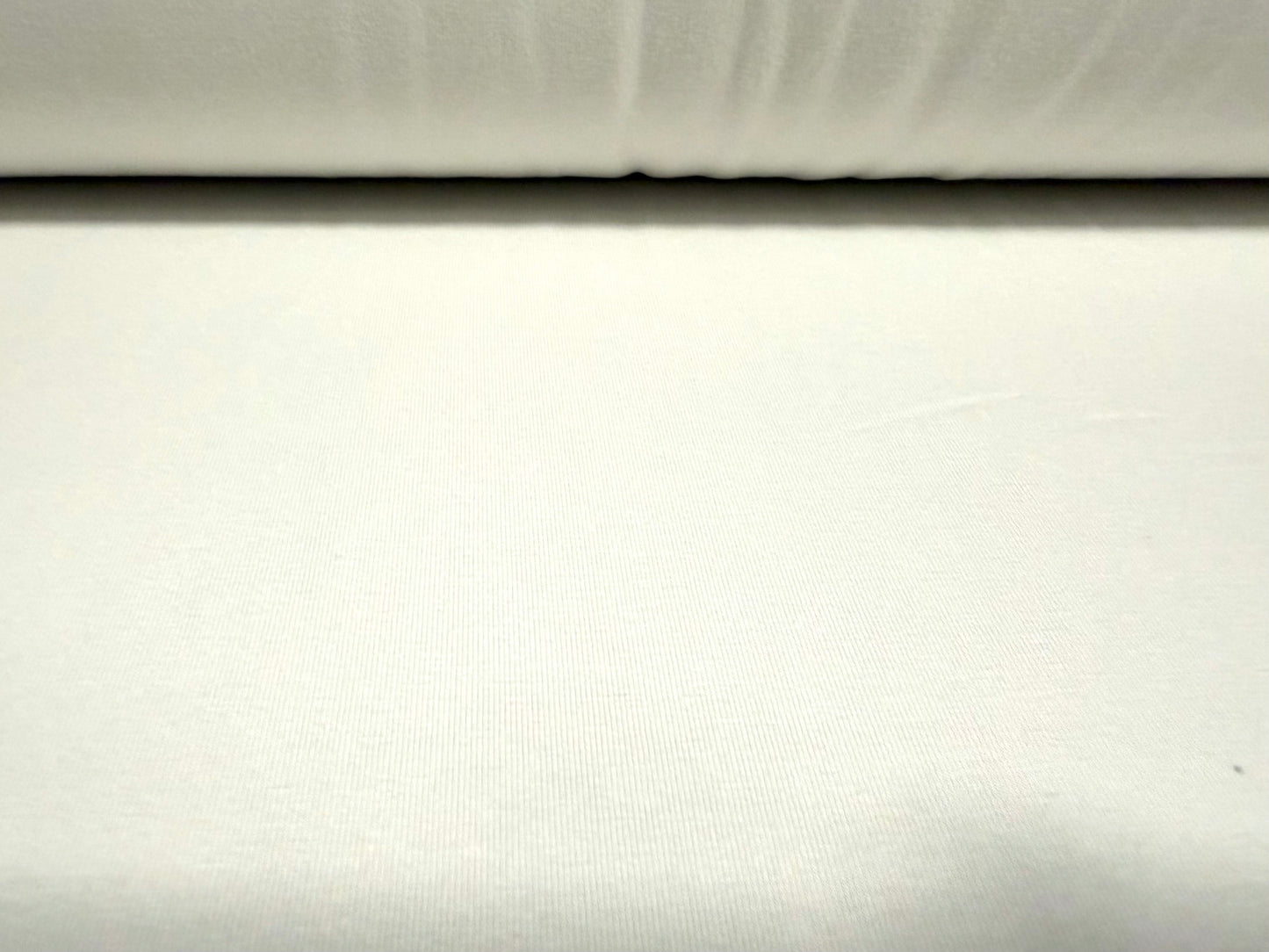 Combed cotton spandex stretch single jersey fabric, per metre - plain - white