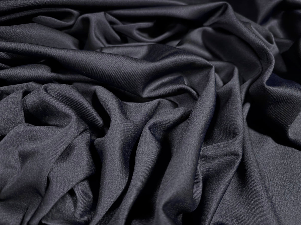 Scuba stretch spandex double jersey fabric, per metre - plain - dark navy blue