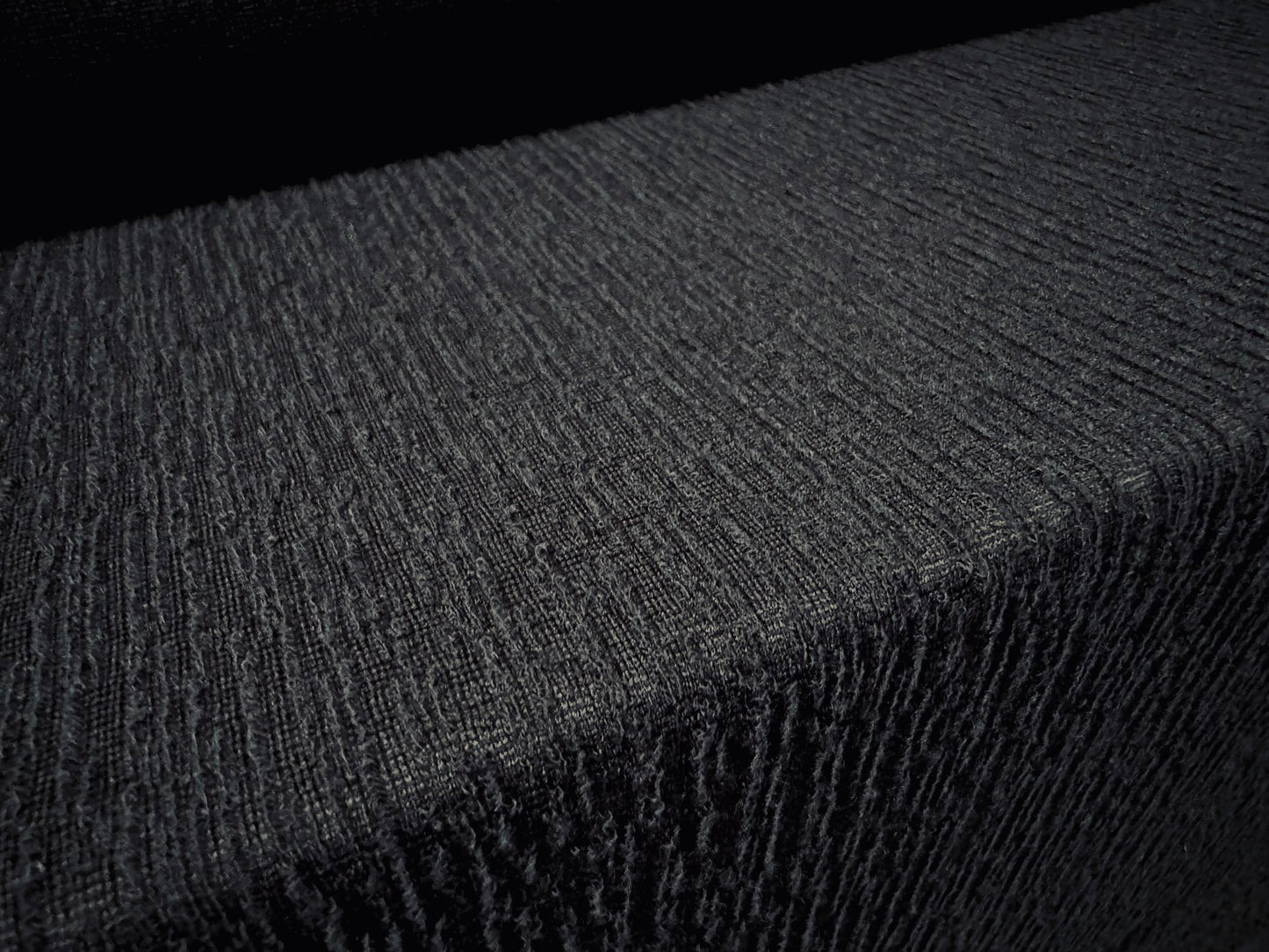Treebark jacquard stretch spandex double jersey fabric, per metre - black