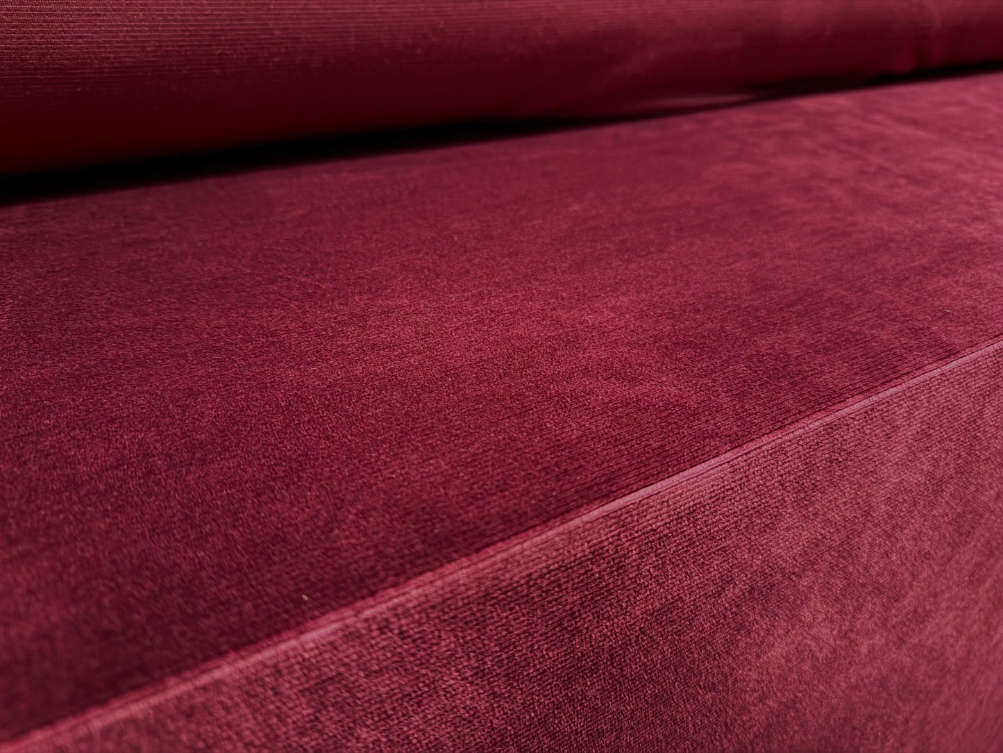 Finely ribbed stretch velour fabric, per metre - plain - burgundy