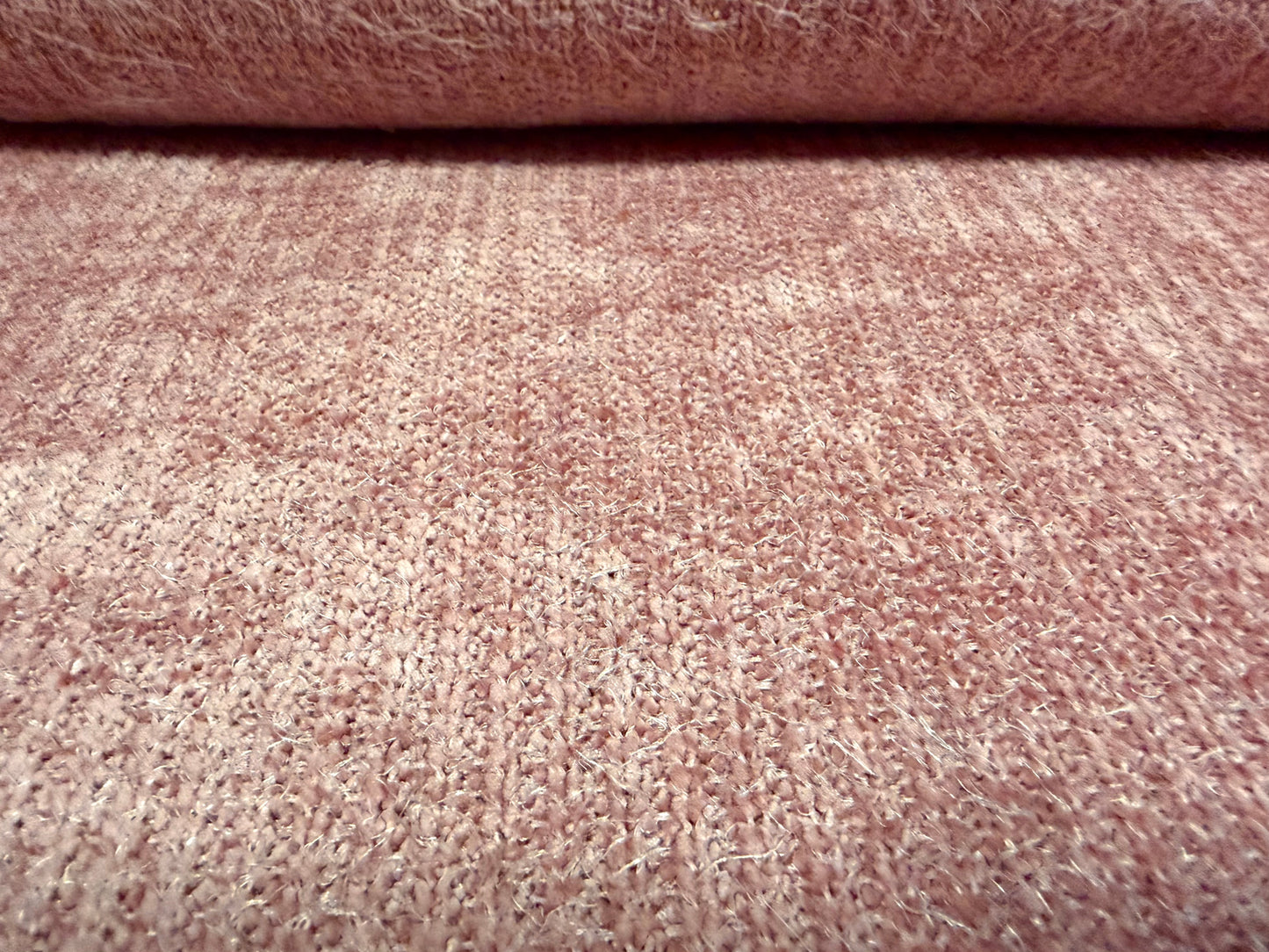 Faux mohair couture knitwear fabric, per metre - plain - pink