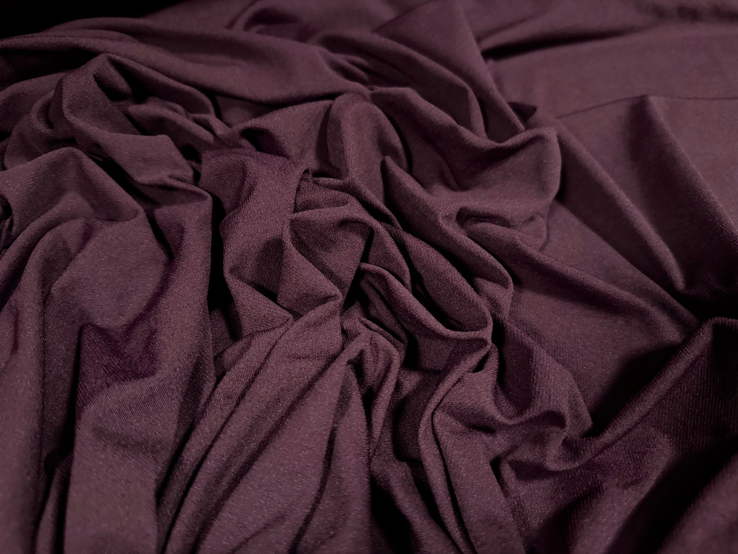 Single jersey mousse fabric, per metre - plain - dark plum