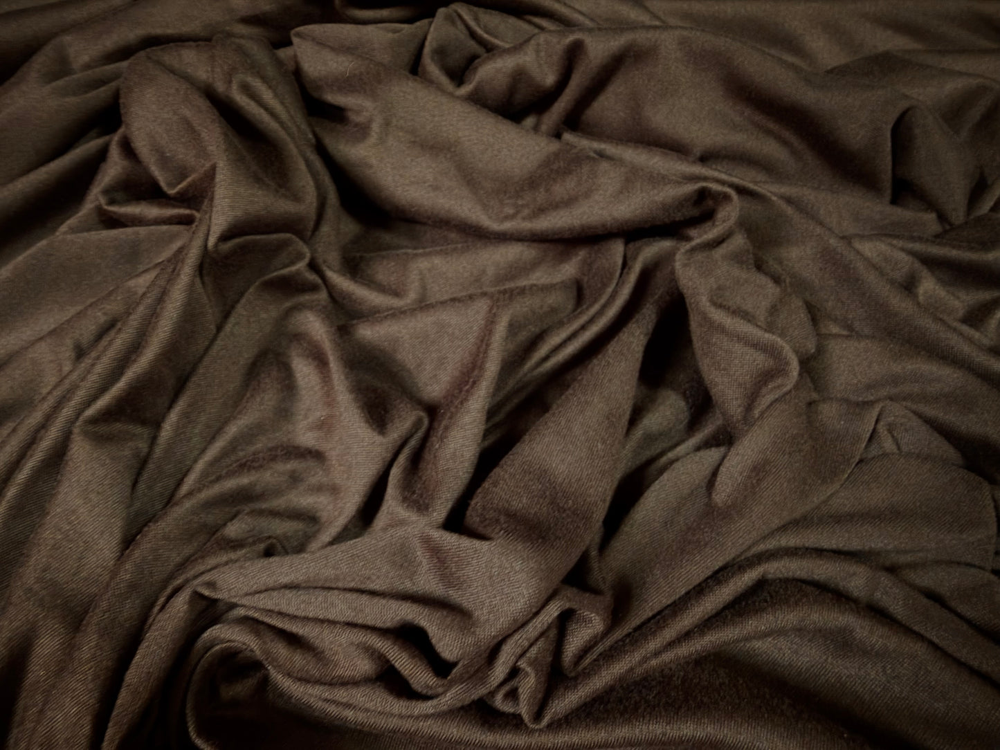 Super soft stretch single jersey fabric, per metre - Bogota - dark brown