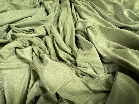 Soft touch stretch spandex single jersey fabric, per metre - plain - sage green