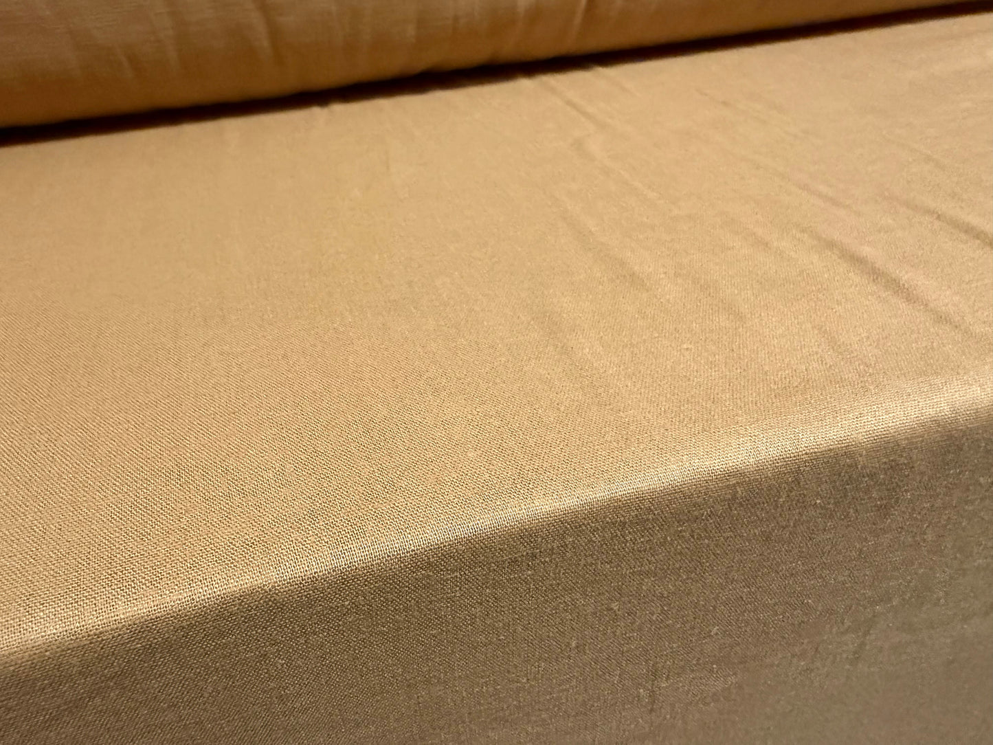 Linen plain weave fabric, per metre - plain - warm tan brown