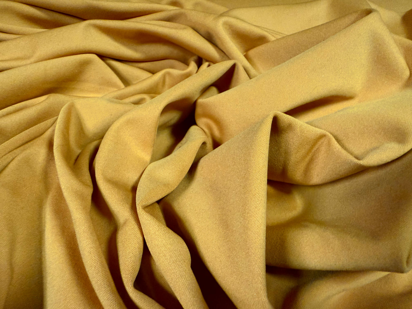 Scuba stretch spandex double jersey fashion fabric, per metre - plain - French Mustard
