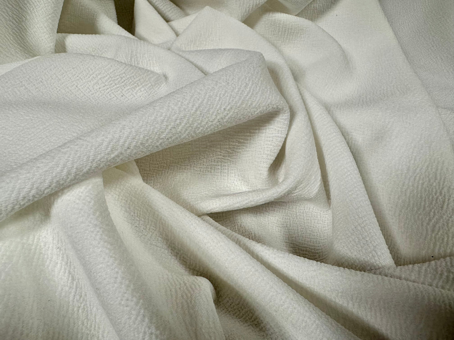 Liverpool textured scuba spandex jersey fabric, per metre - plain - ivory