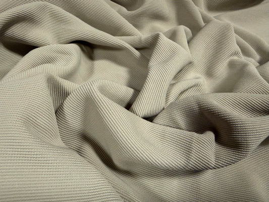 Fine ottoman rib stretch double jersey fabric , per metre - plain - limestone
