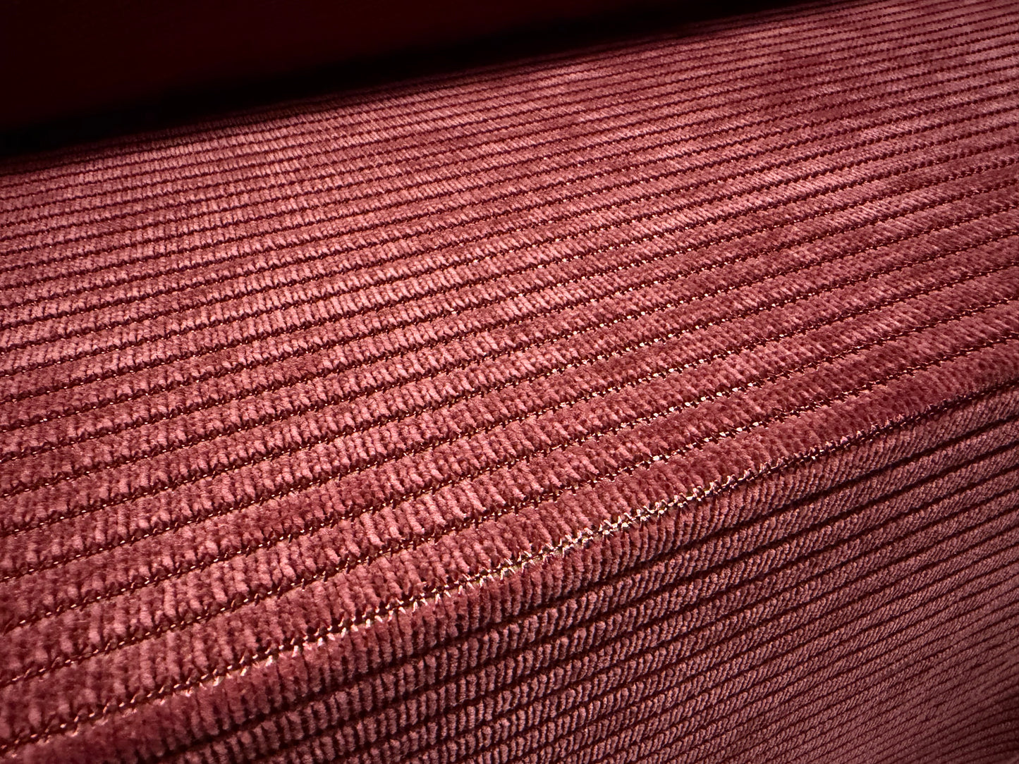 Soft velour knit fabric, per metre - stripe - rose pink