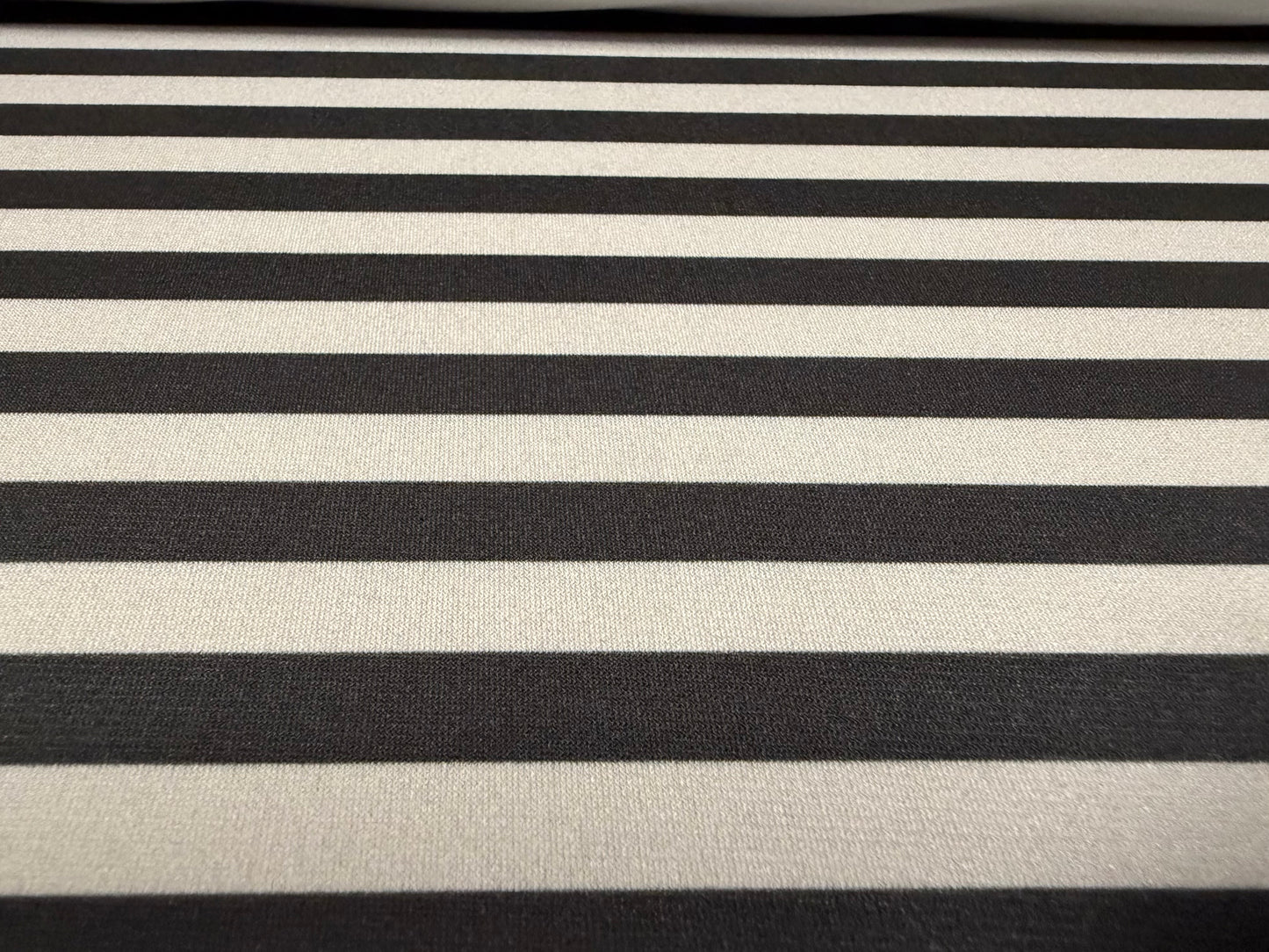 ITY stretch spandex single jersey fabric, per metre - stripe - black & light grey