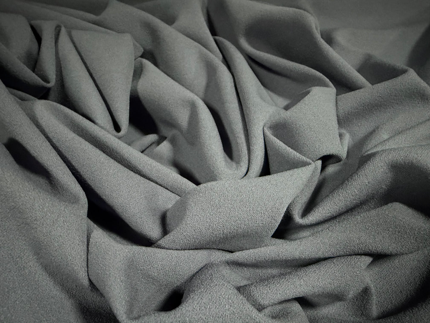 Scuba crepe stretch spandex double jersey fabric, per metre - plain - storm grey