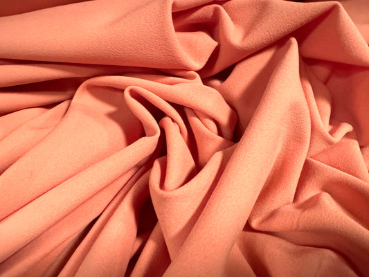 Scuba crepe stretch spandex double jersey fabric, per metre - plain - peach pink