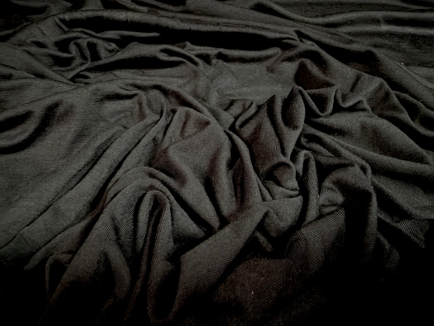 Viscose spandex stretch single jersey fabric, per metre - plain - black
