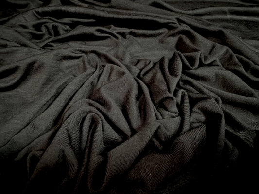 Viscose spandex stretch single jersey fabric, per metre - plain - black