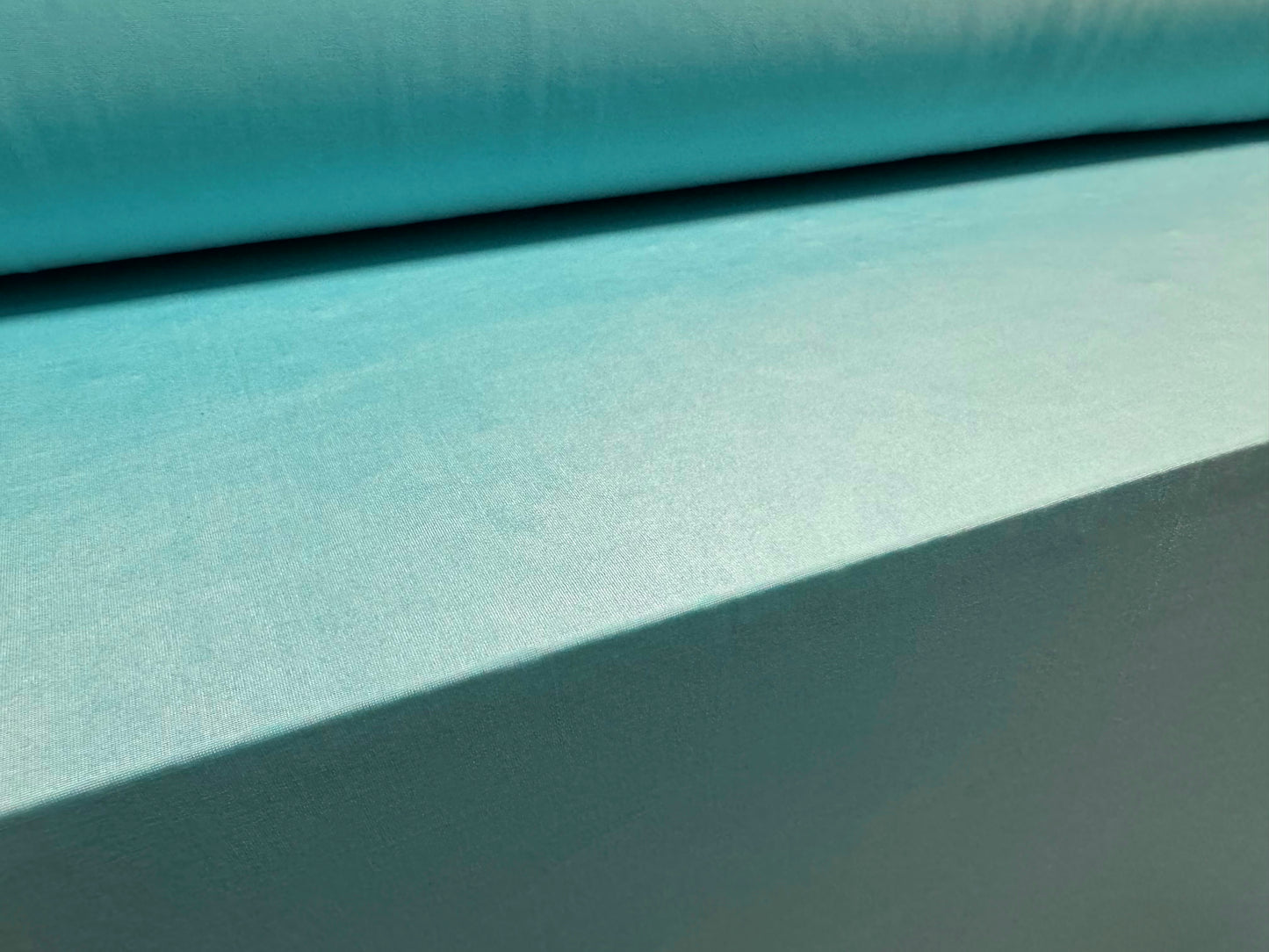 Soft touch stretch spandex single jersey fashion fabric, per metre - plain - turquoise