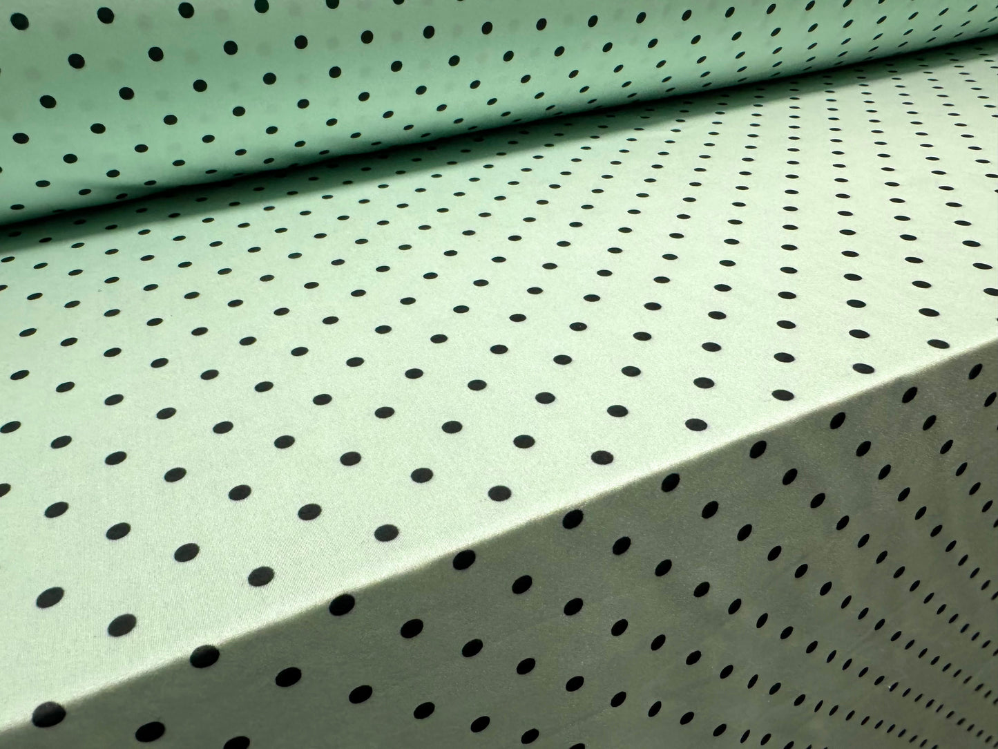 Swimwear stretch spandex jersey fabric, per metre - polka dot print - aqua
