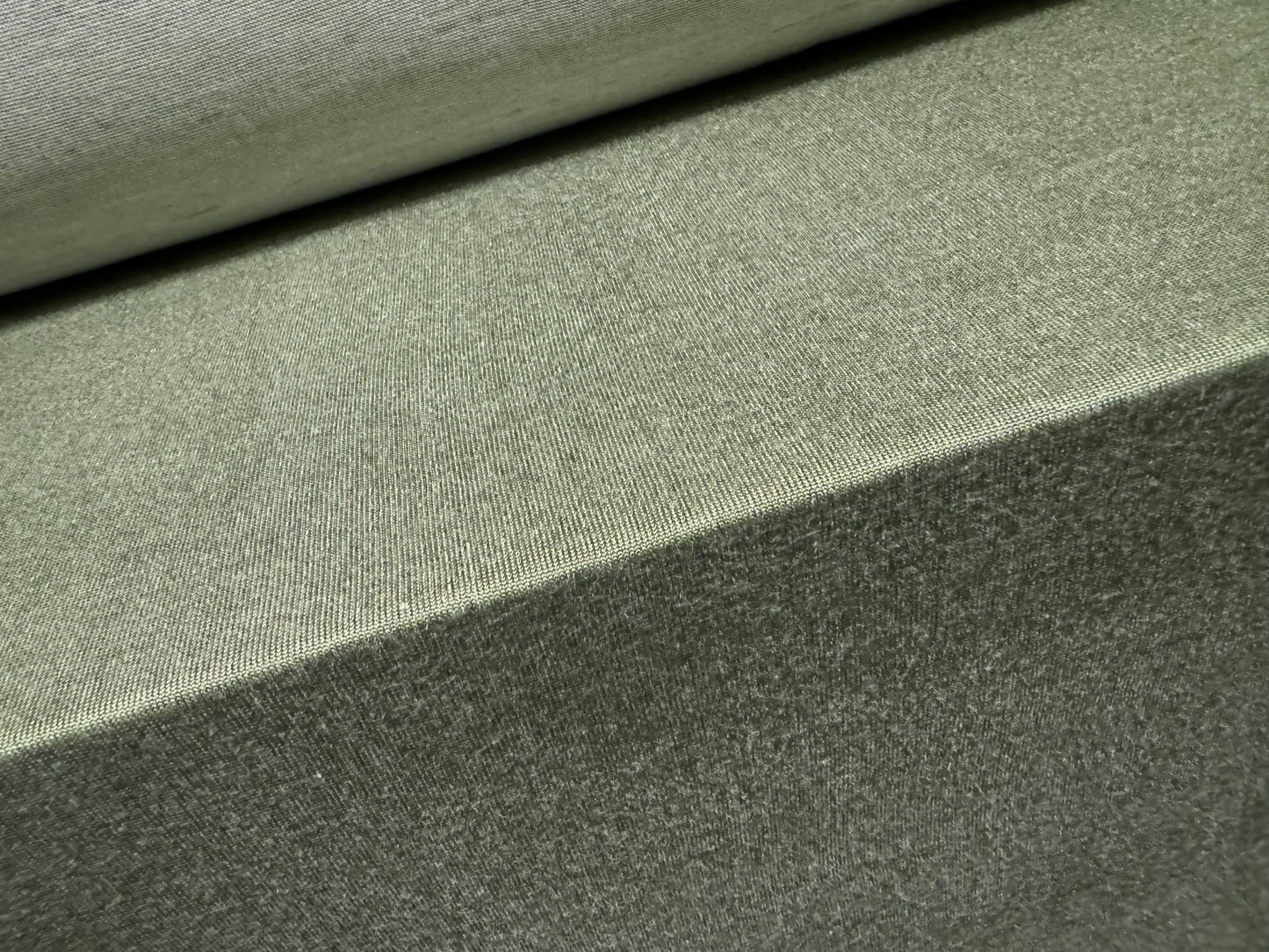 Stretch single jersey fabric, per metre - plain - sage green