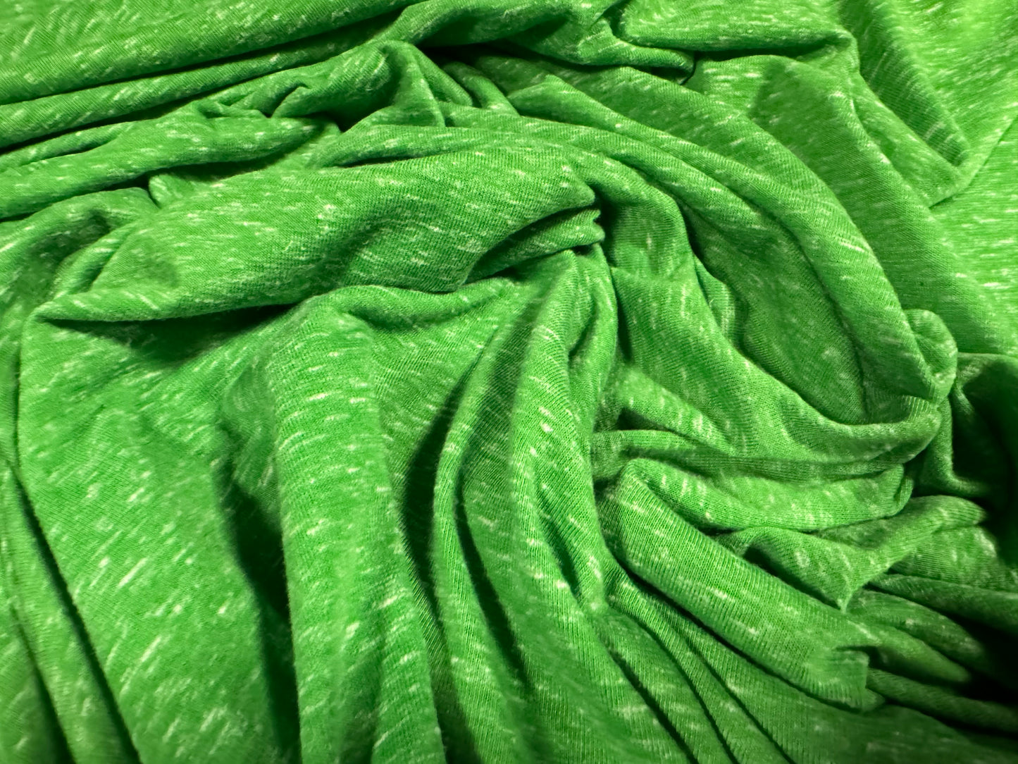 Viscose blend single jersey fabric, per metre - melange - bright apple green