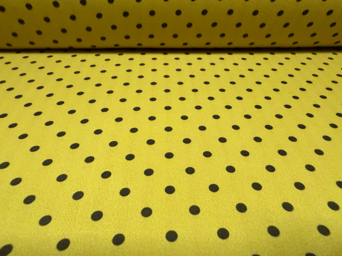Georgette woven dress blouse fabric, per metre - spot print - chartreuse