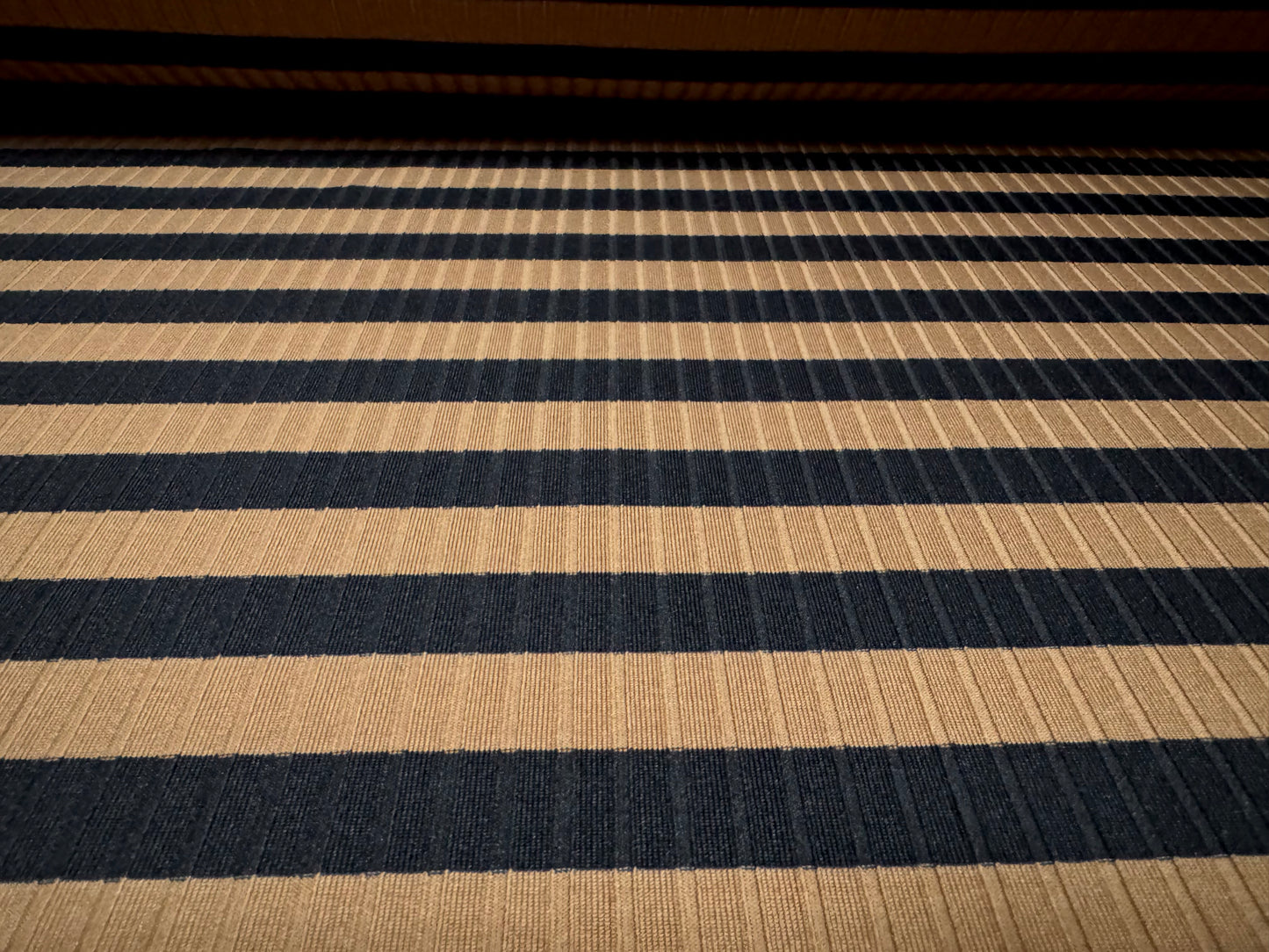 Stretch Spandex rib jersey fabric, per metre - stripe - mocha & black