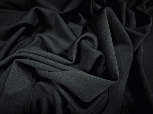 Marcella Scuba Stretch Spandex Double Jersey Fabric, Per Metre - plain - black