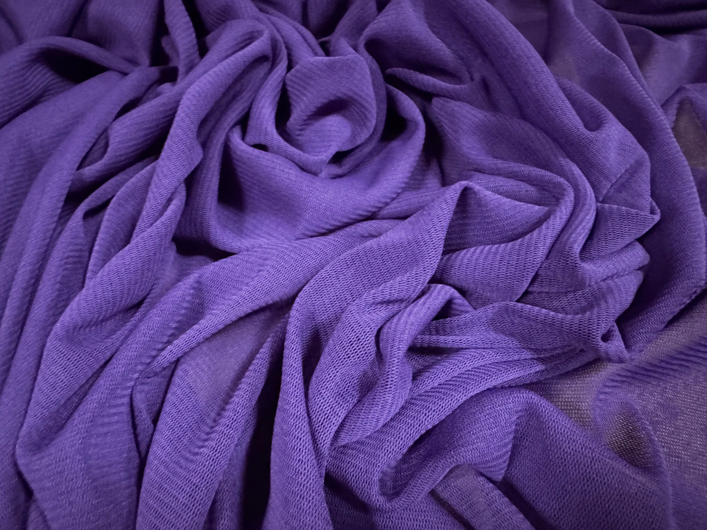 Stretch helenca mesh fabric, sheer, per metre - plain - purple violet