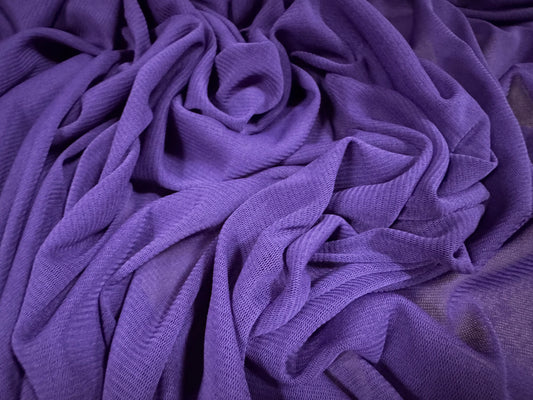 Stretch helenca mesh fabric, sheer, per metre - plain - purple violet