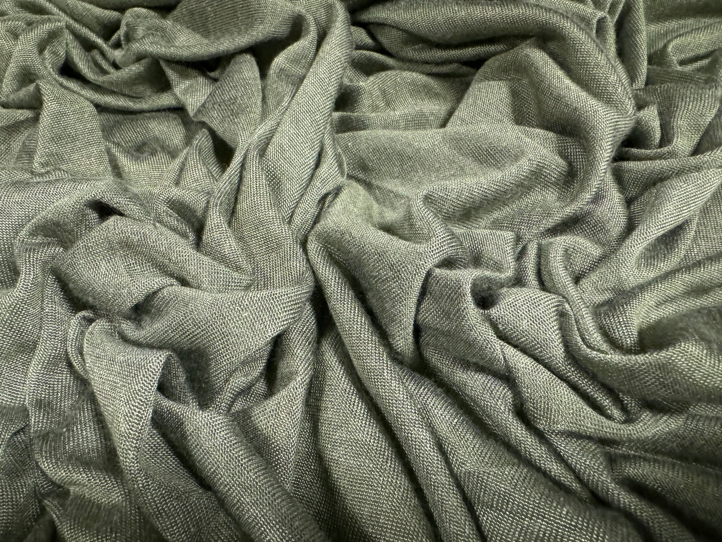 Stretch single jersey fabric, per metre - plain - sage green