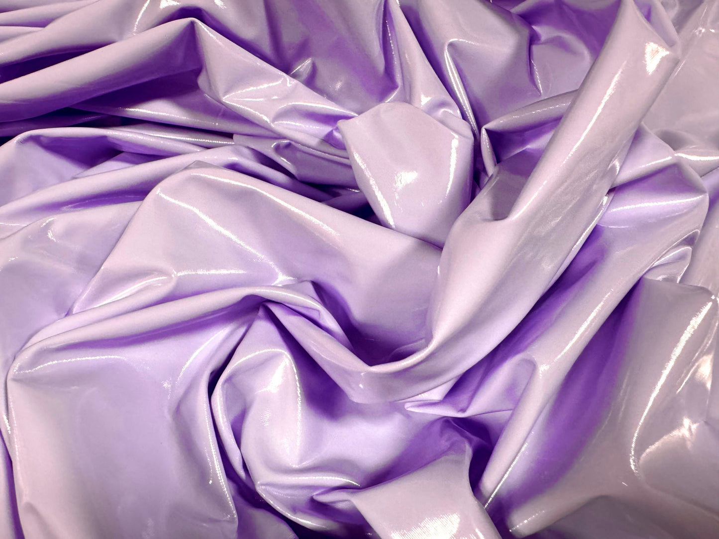 High gloss pvc fabric with comfort stretch, per metre - plain - lilac