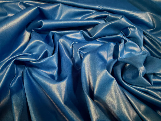 P.U. coated stretch spandex pvc jersey fabric, per metre - plain - cornflower blue