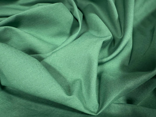 Cotton plain weave fabric, per metre - reed green