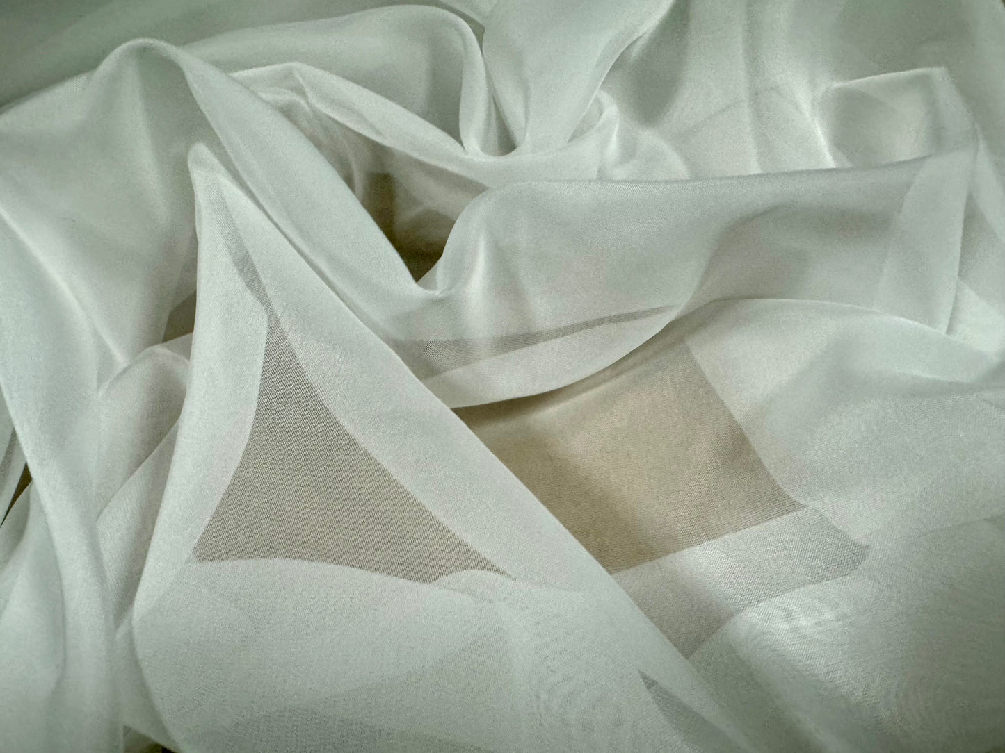 Lightweight nylon voile fabric, per metre - plain - off white