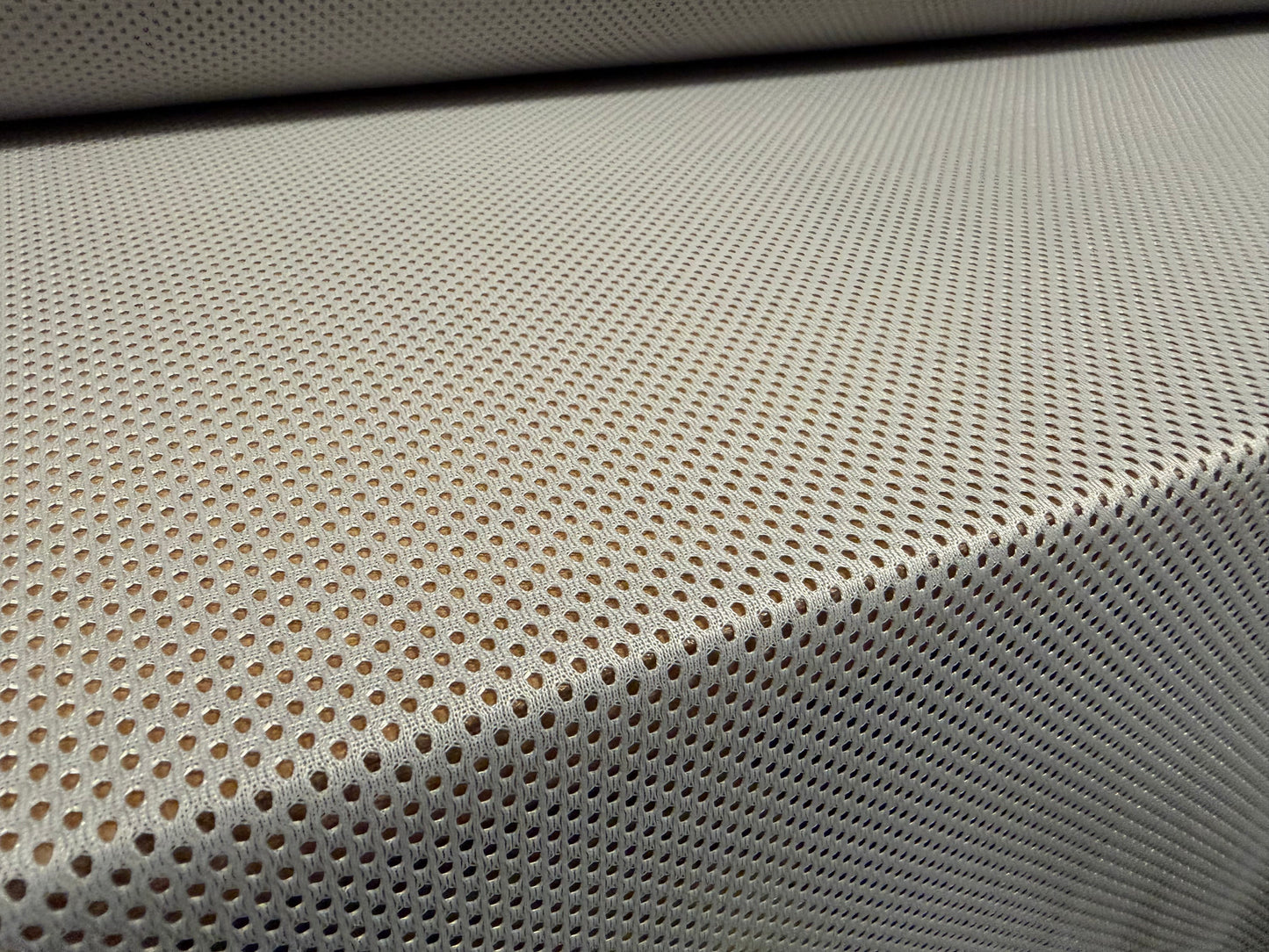 Airtex mesh eyelet fabric, per metre - plain - silver grey