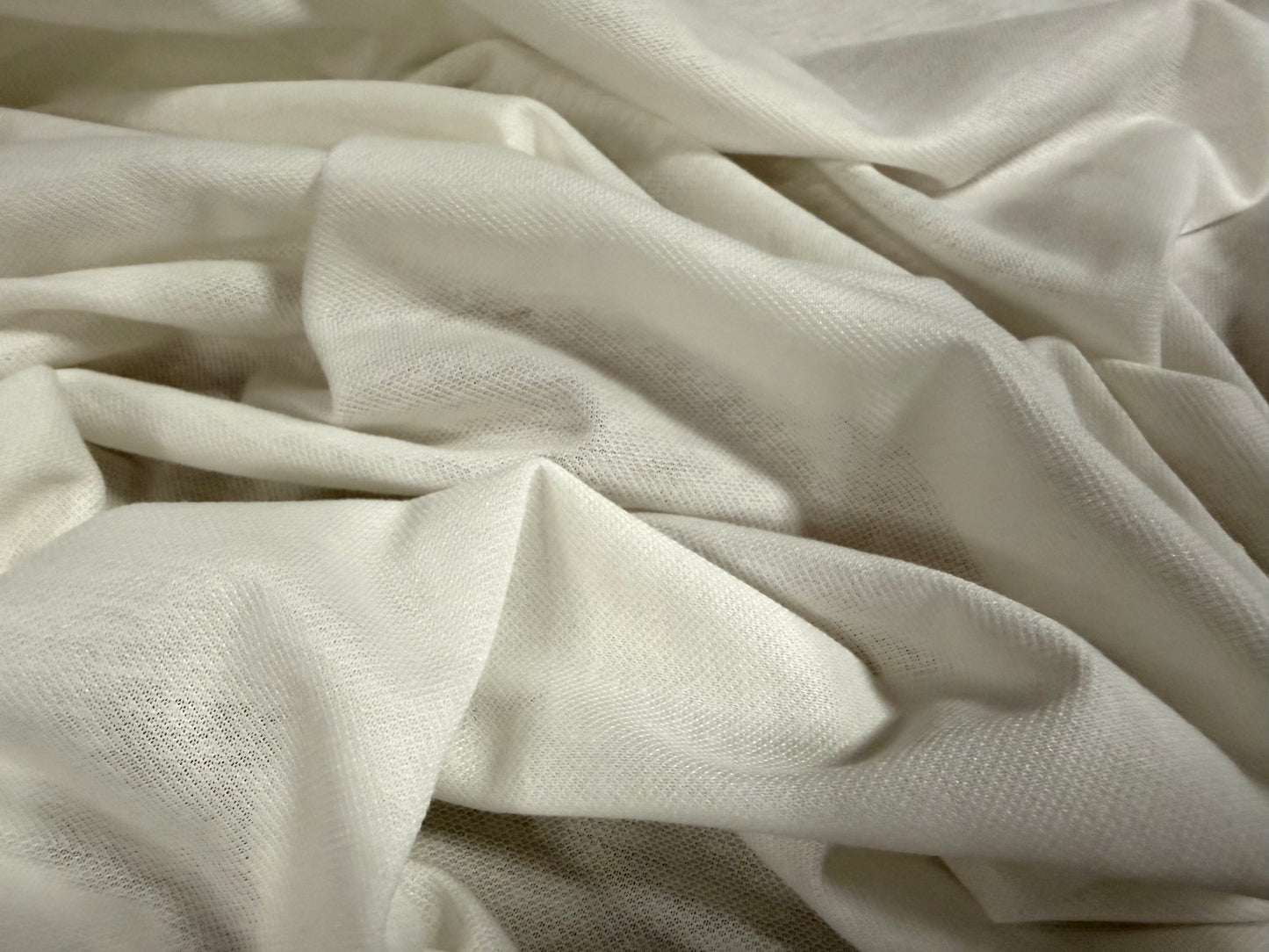 Lightweight cotton piqué jersey fabric, per metre - plain - white