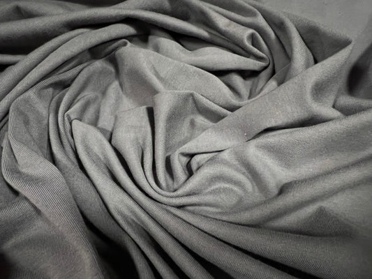 Viscose spandex stretch single jersey fabric, per metre - plain - grey