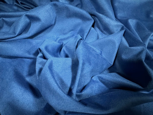 Stretch suedette spandex jersey fabric, per metre - plain - royal blue