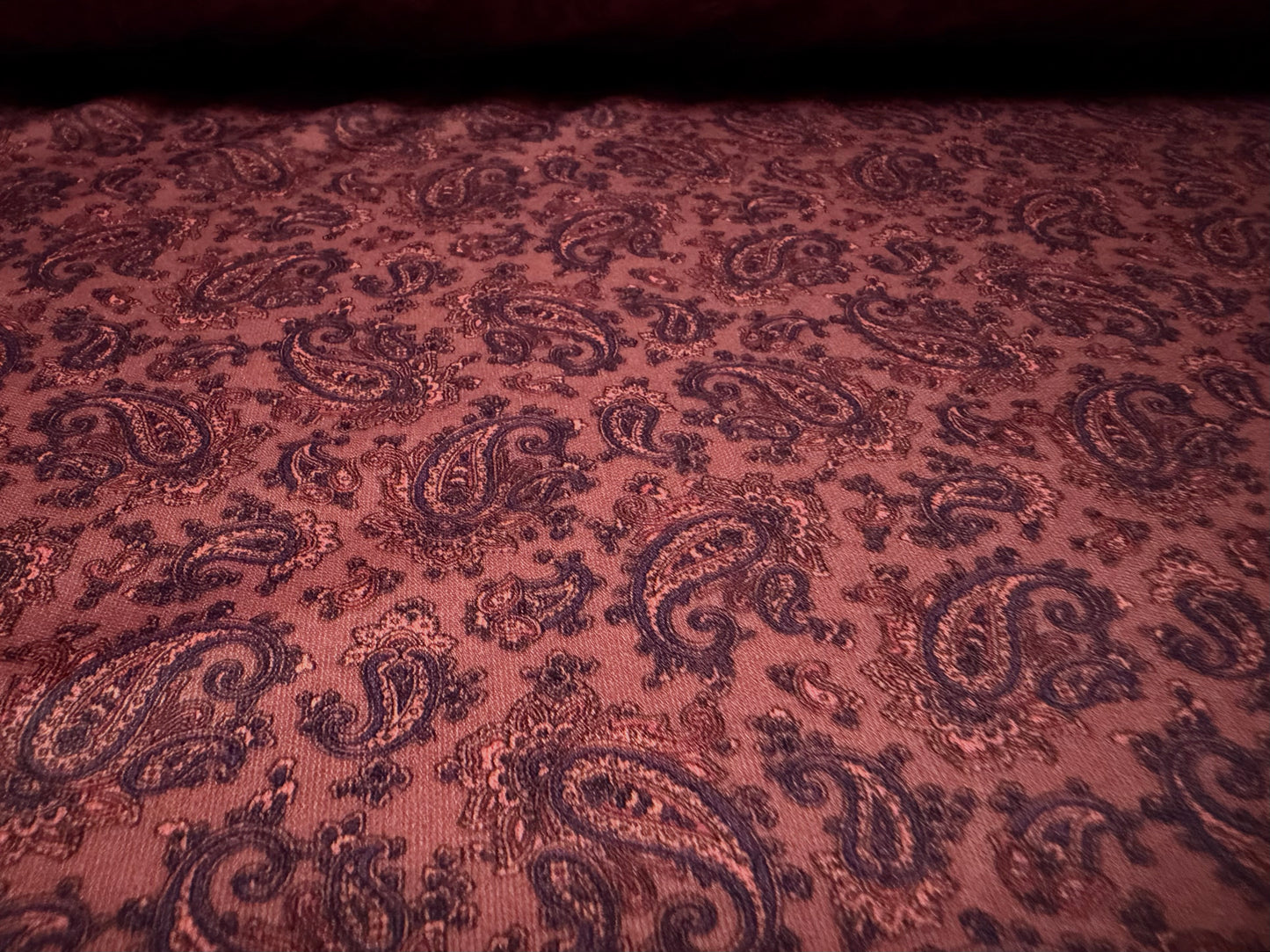 Single jersey fashion fabric, per metre - paisley print - dusky mauve