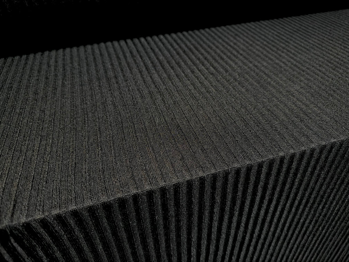 Stretch spandex rib jersey fabric, per metre - melange - black
