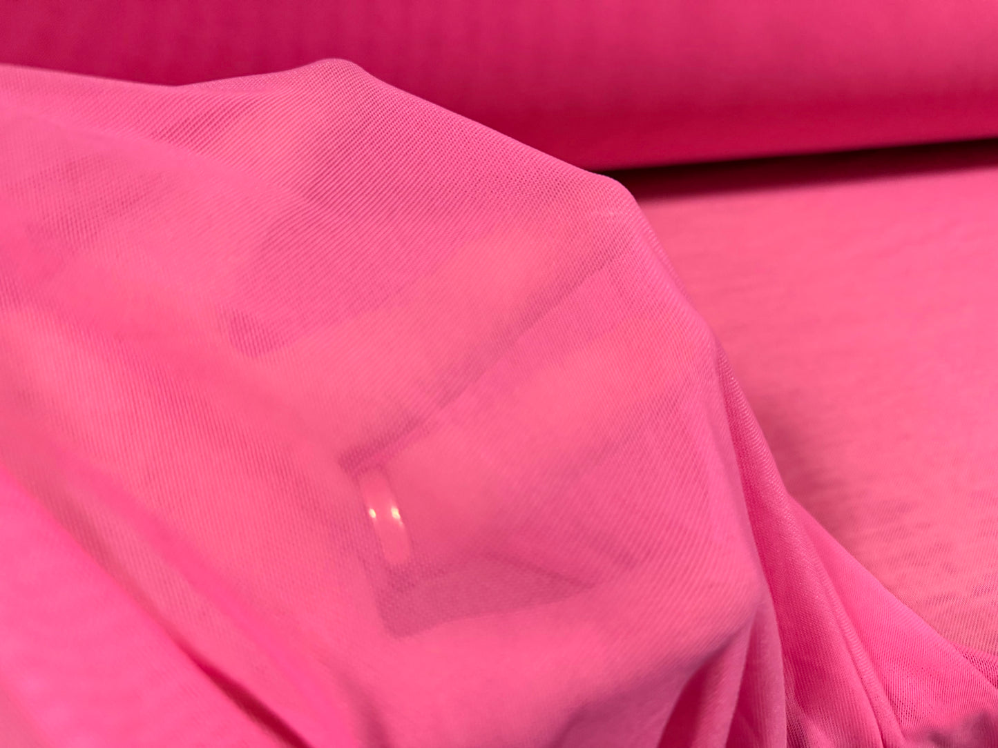 Power mesh net stretch spandex fabric, per metre - plain - fuchsia pink